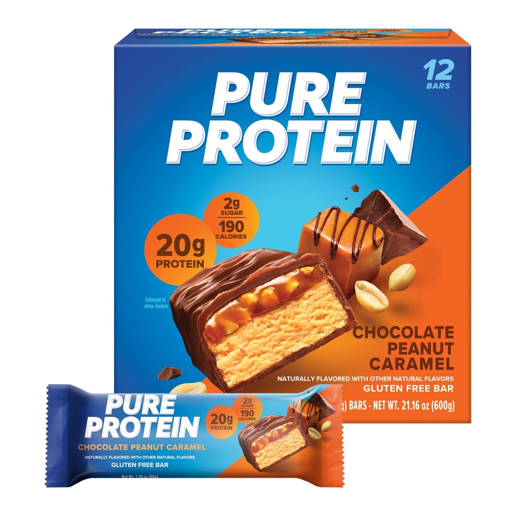 BARRA PROTEICA PURE PROTEIN CHOCOLATE PEANUT CARAMEL 50 GR