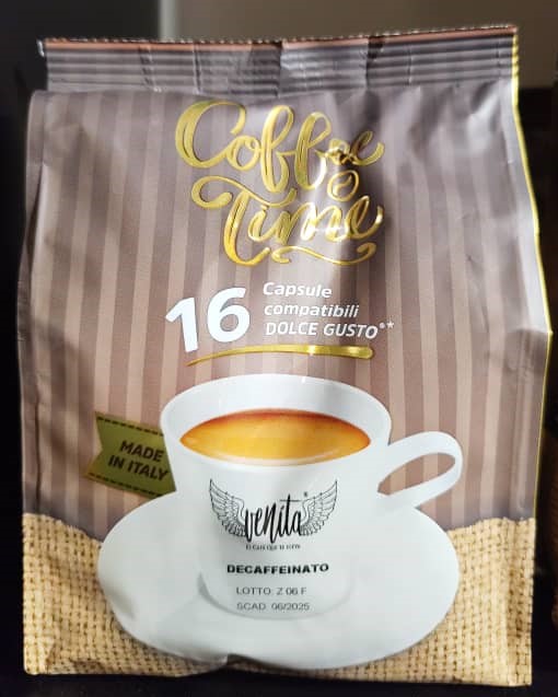 CAPSULAS DE CAFE VENITA COOFE TIME DECAFFEINATO 16 CAPS 112 GR