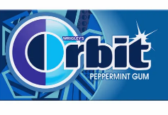 CHICLET ORBIT PEPPERMINT GUM 14 CT