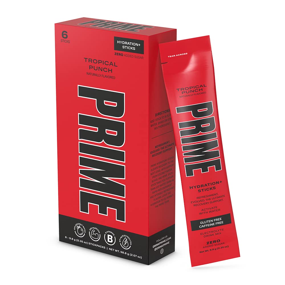 BEBIDA PRIME HYDRATION 6 STICKS TROPICAL PUNCH