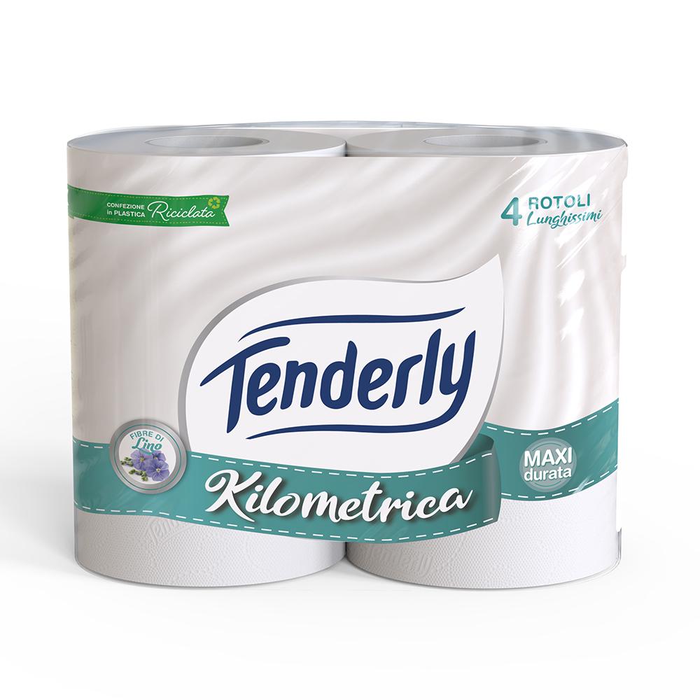 PAPEL HIGIENICO TENDERLY EMPAQUE 4 ROLLOS 450 HOJAS 2 CAPAS