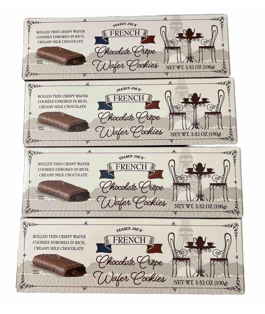 CHOCOLATE CREPE WAFER COOKIES TRADER JOES 100 GR