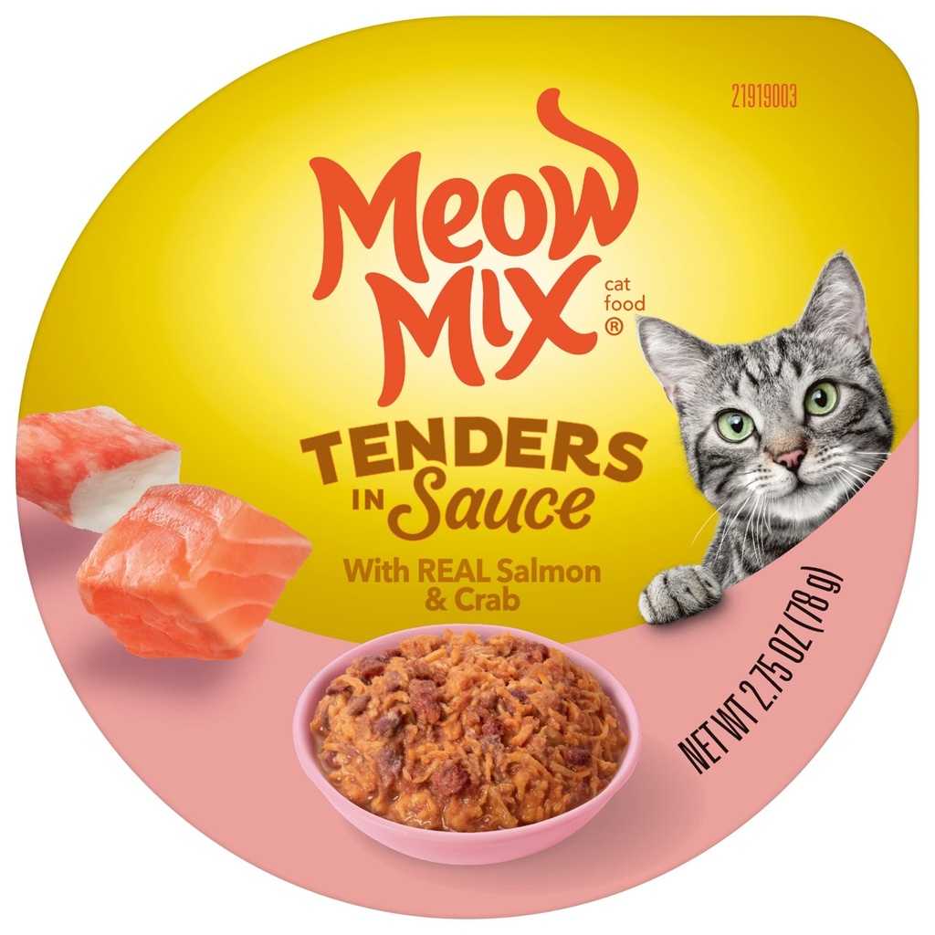 ALIMENTO PARA GATOS MEOW MIX SALMON & CRAB 78 GR