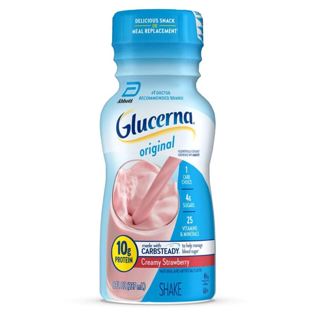 BEBIDA PROTEICA GLUCERNA CREAMY STRAWBERRY 237 ML