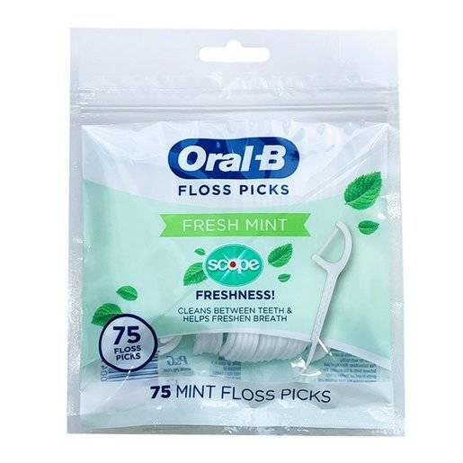 ORAL B SCOPE FLOSS PICKS FRESH MINT 75 PICKS