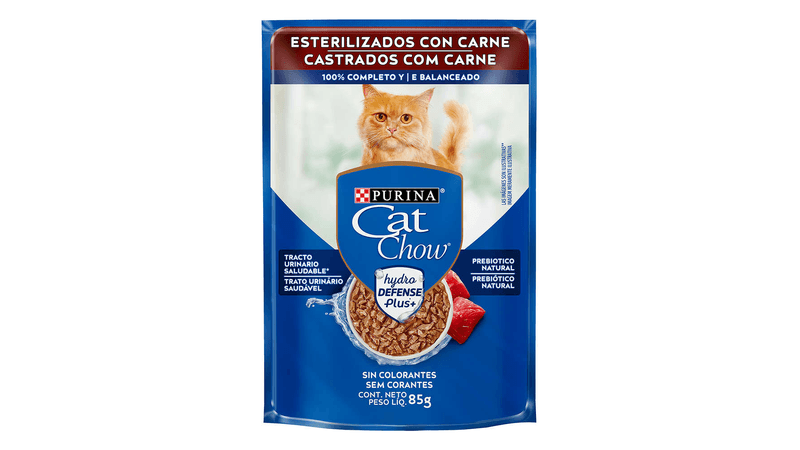 ALIMENTO HUMEDO CAT CHOW PURINA CON CARNE 85 GR