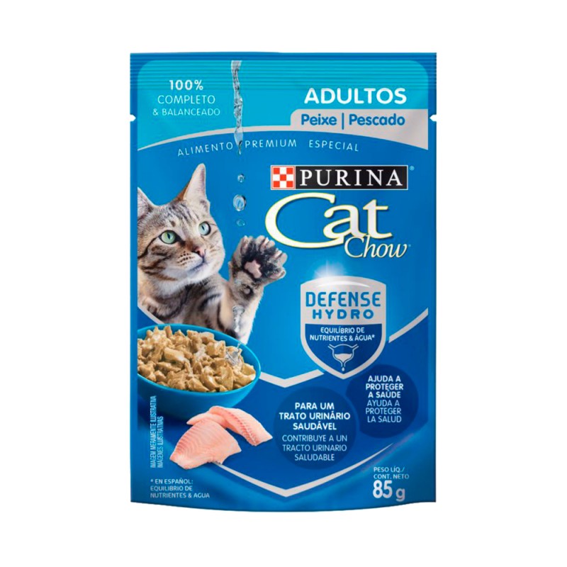 ALIMENTO HUMEDO PARA ADULTO CAT CHOW PURINA CON PESCADO 85 GR
