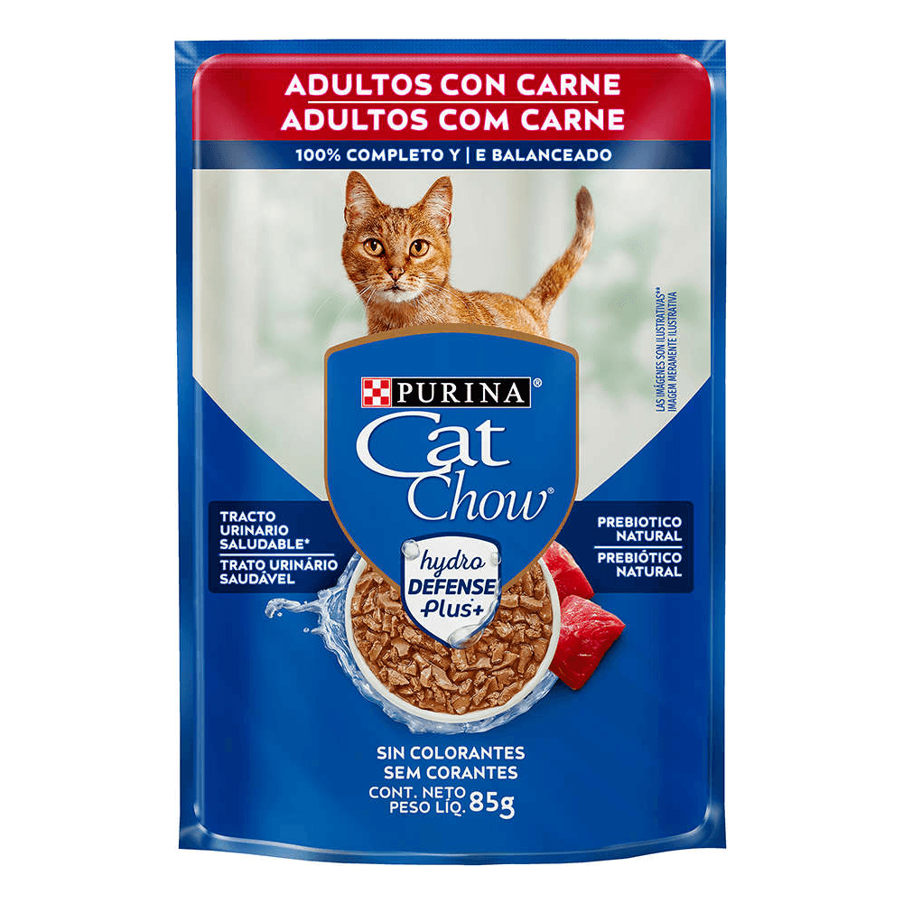 ALIMENTO HUMEDO PARA ADULTO CAT CHOW PURINA CON CARNE 85 GR