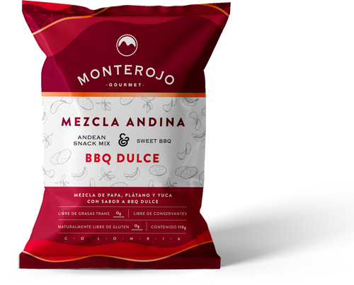 PAPAS MONTEROJO SABOR BBQ DULCE MEZCLA ANDINA 100 GR