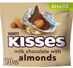 CHOCOLATE HERSHEYS KISSES ALMONDS 283 GR