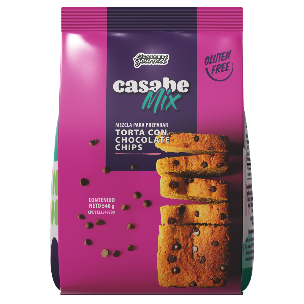 MEZCLA PARA TORTA CON CHOCOLATE CHIPS CASABE MIX 540 GR