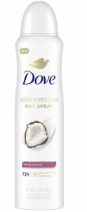 DESODORANTE DOVE EN SPRAY COCONUT ADVANCED CARE 250 ML